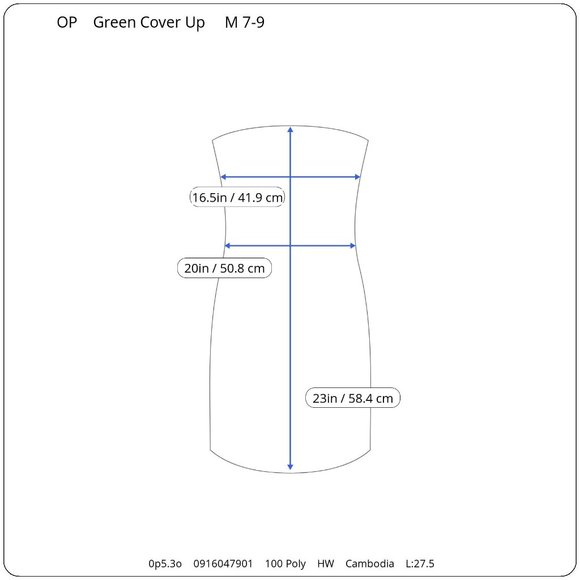 OP Ocean Pacific Seafoam Green Strapless Coverup Juniors M 7 9 Tie Elastic Sheer - Picture 9 of 9